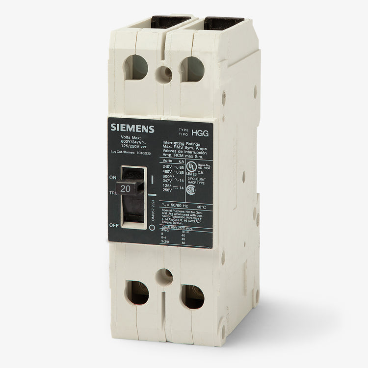 Siemens HGG2B020L - 20A 2 Pole Molded Case Circuit Breaker