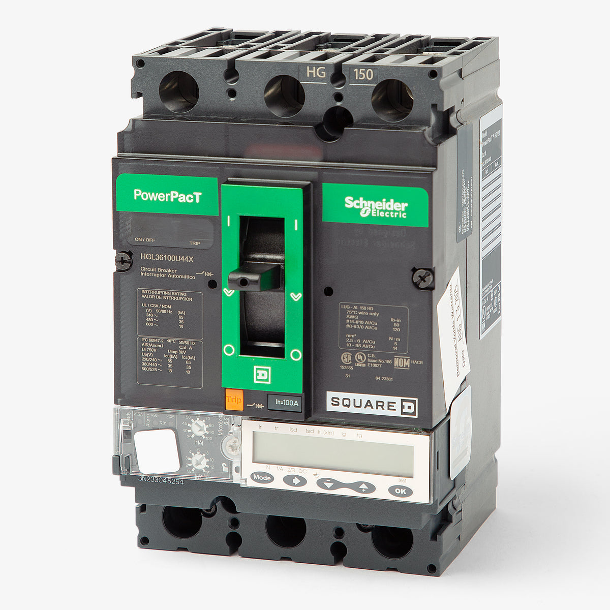 Square D HGL36100U44X - 100A 3 Pole Molded Case Circuit Breaker