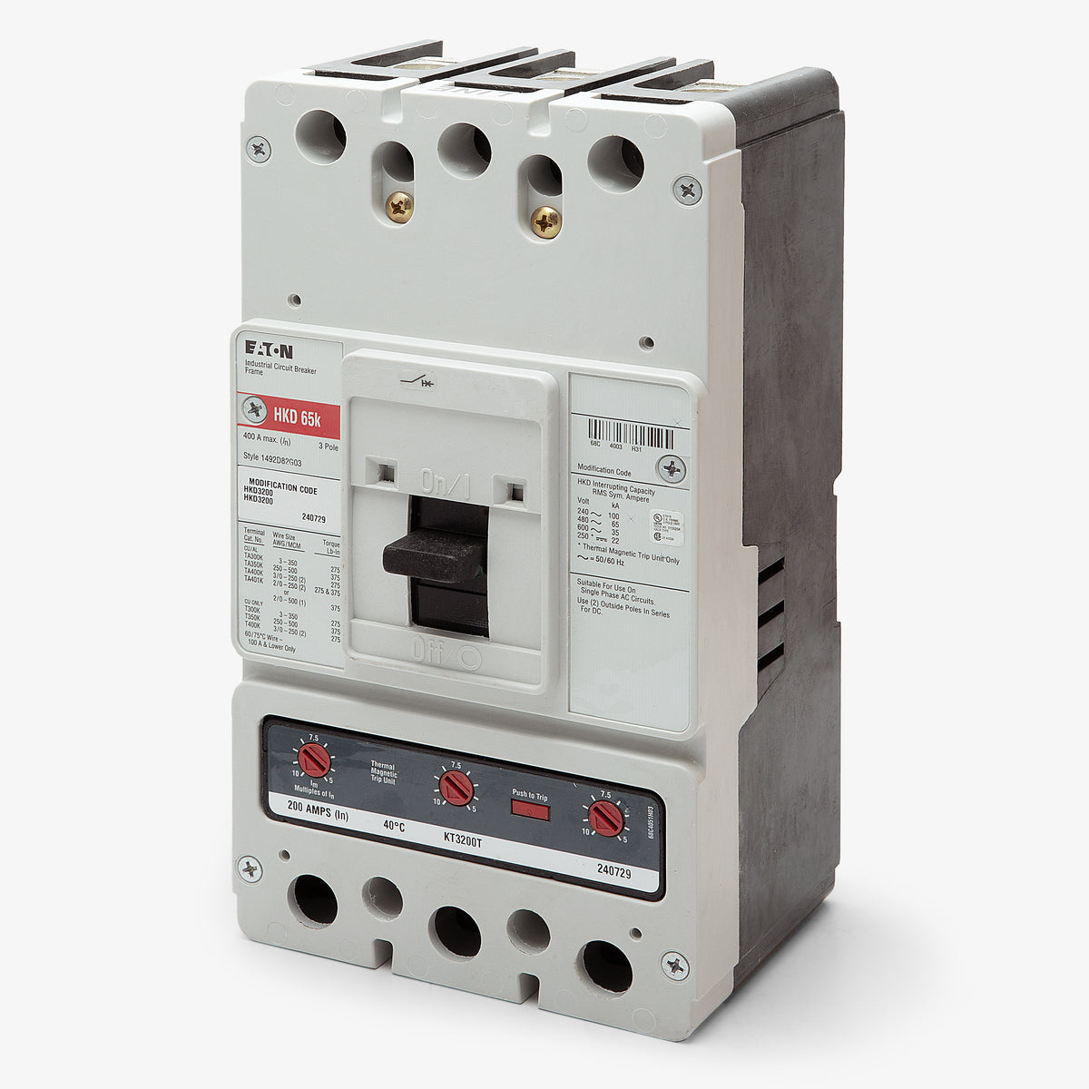 Eaton / Cutler-Hammer HKD3225 - 225A 3 Pole Molded Case Circuit Breaker