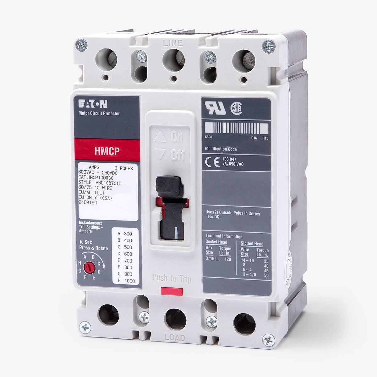 Eaton / Cutler-Hammer HMCP100L3 - 100A 3 Pole Motor Circuit Protector