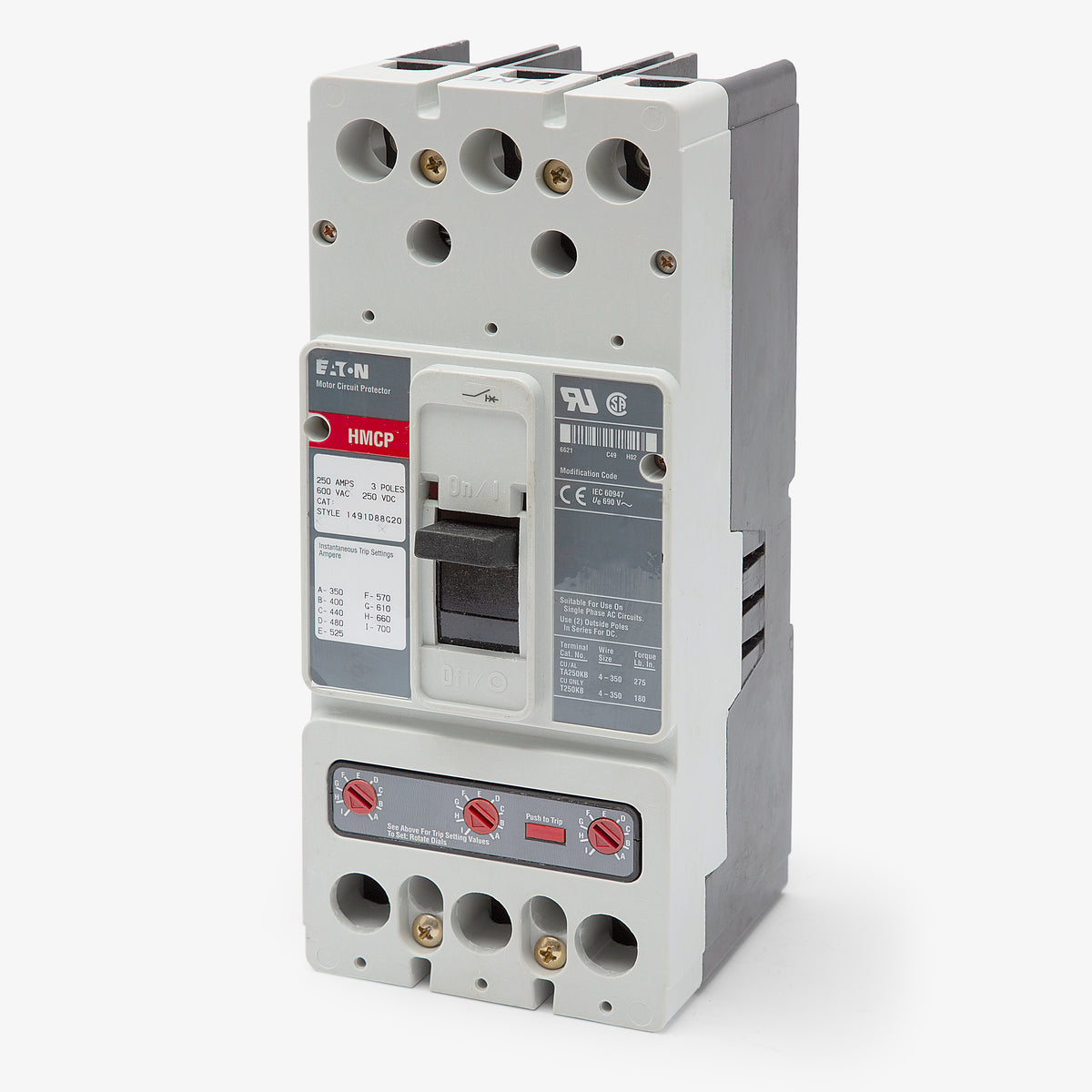 Eaton / Cutler-Hammer HMCP250C5C - 250A 3 Pole Motor Circuit Protector