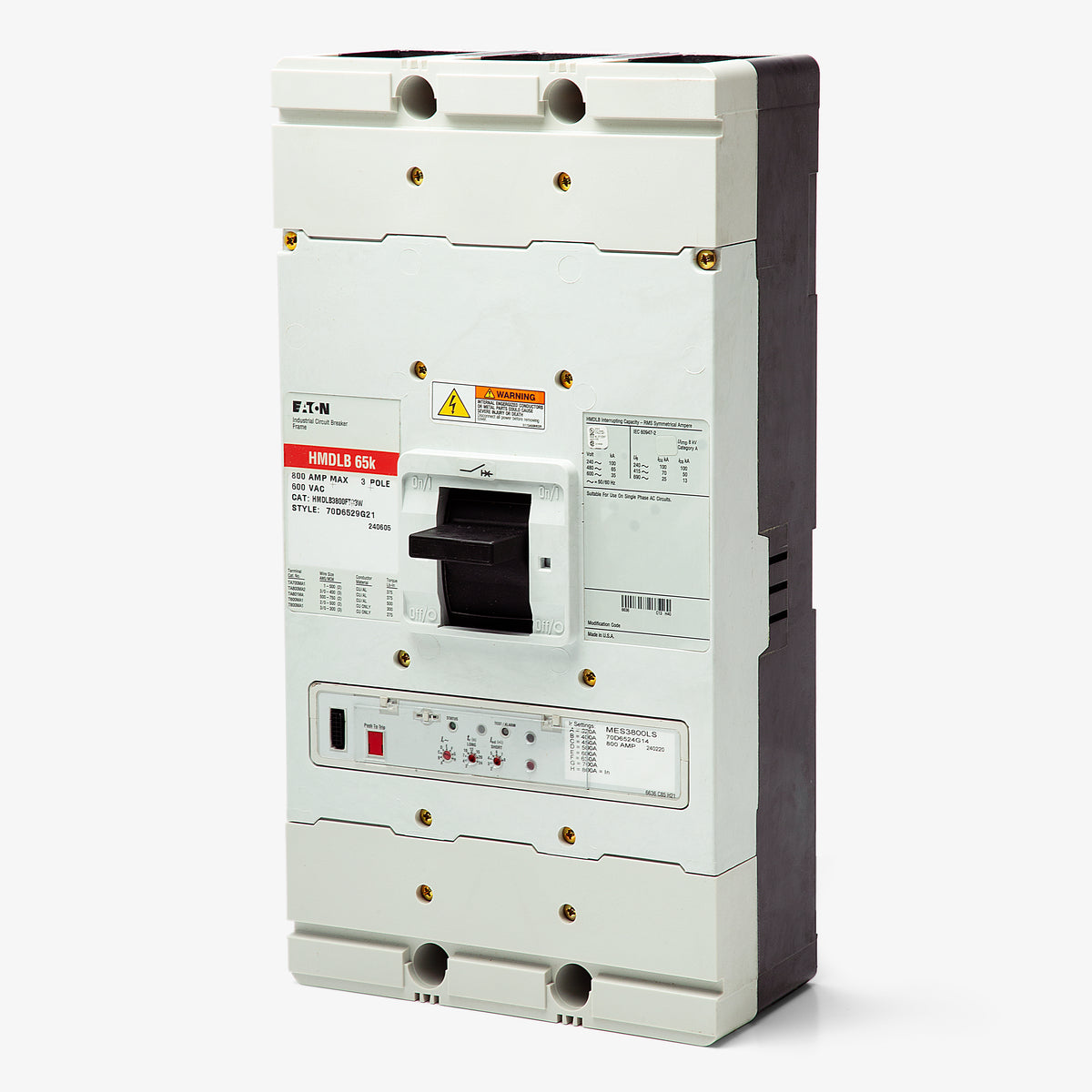 Eaton / Cutler-Hammer HMDLB3800FT33W - 800A 3 Pole Molded Case Circuit Breaker