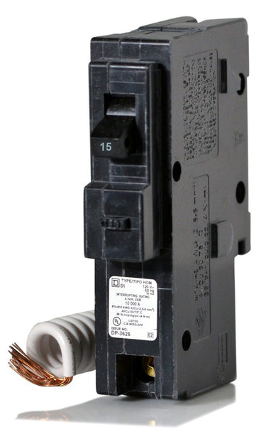 Square D HOM115EPD - 15A GFEP Miniature Circuit Breaker