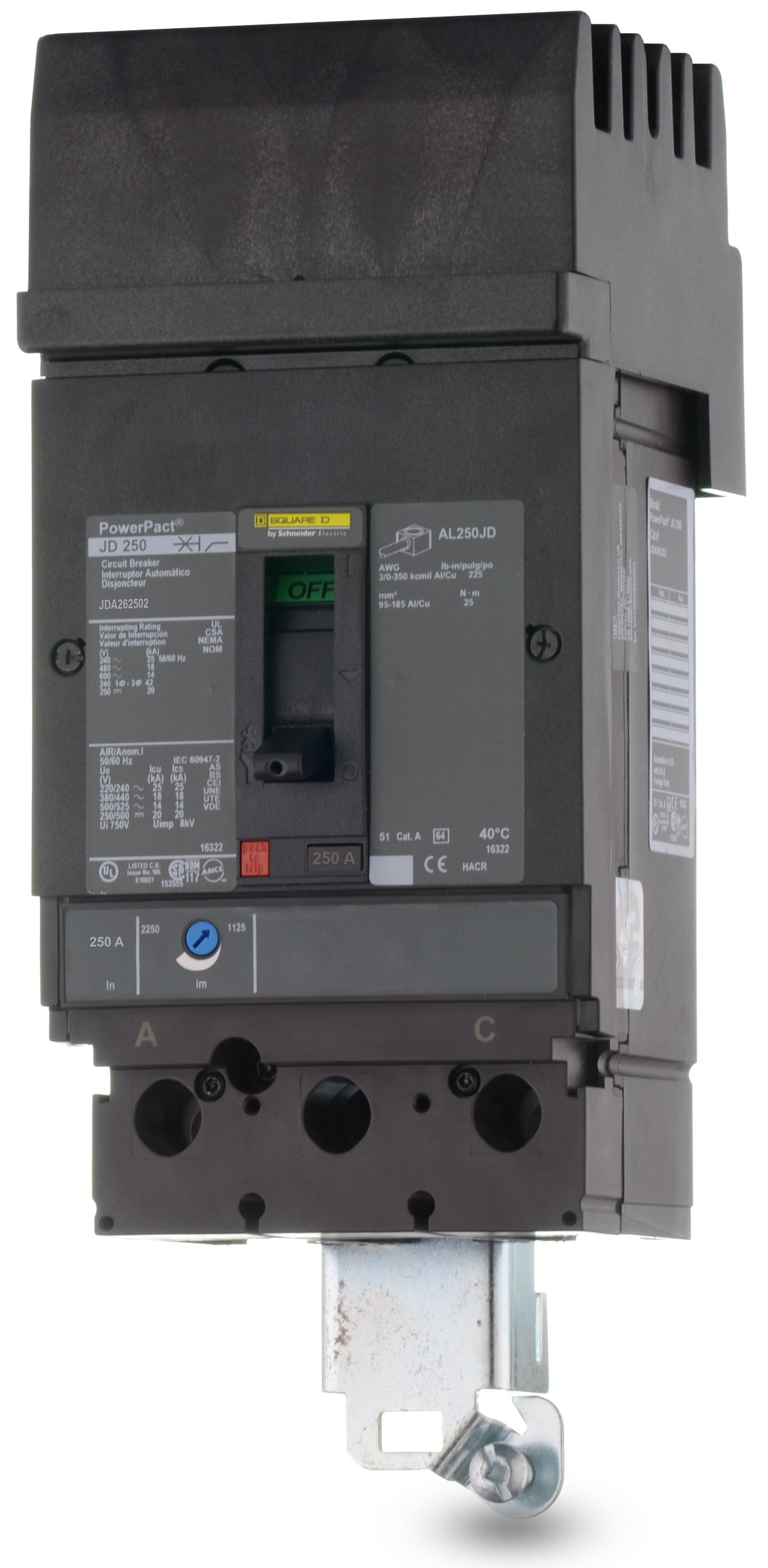 Square D JDA262502 - 250A 2 Pole Molded Case Circuit Breaker
