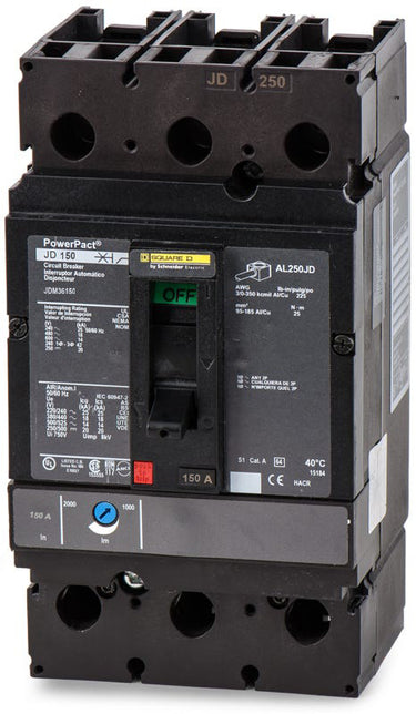 Square D JDM36150 - 150A 3 Pole Molded Case Circuit Breaker