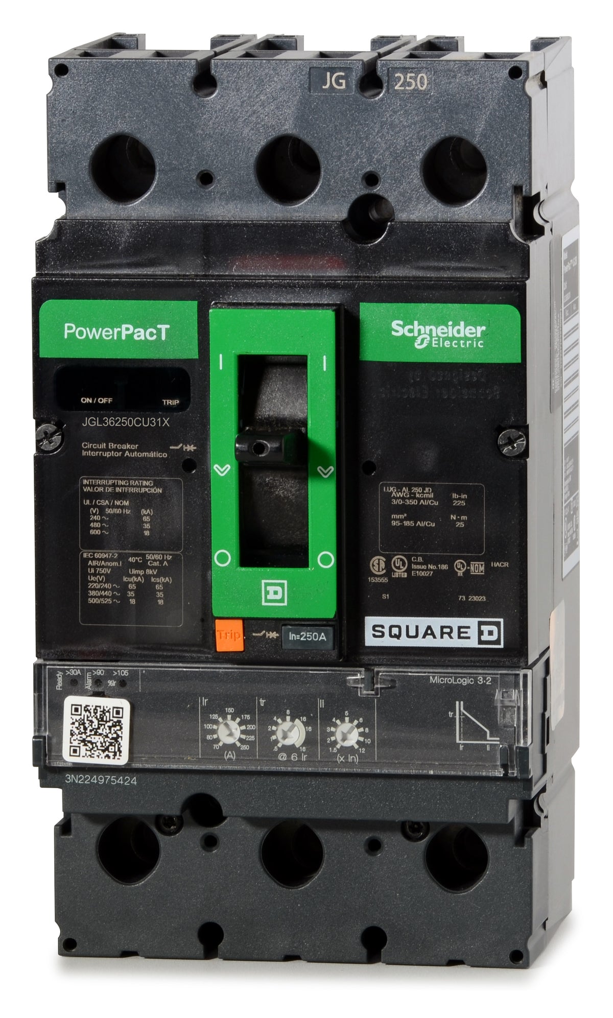 Square D JGL36250CU31X - 250A 3 Pole Molded Case Circuit Breaker