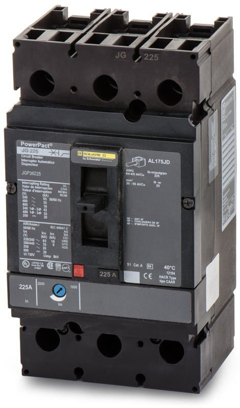 Square D JGP36225 - 225A 3 Pole Molded Case Circuit Breaker