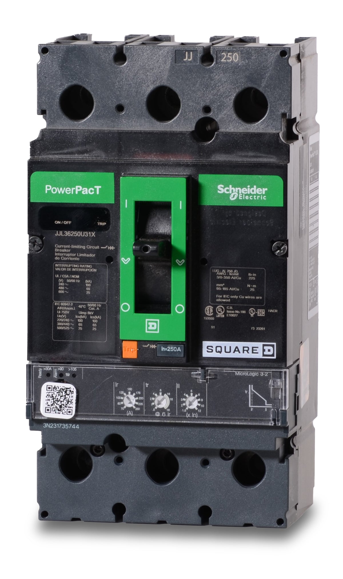 Square D JJL36250U31X 3 Pole Circuit Breaker