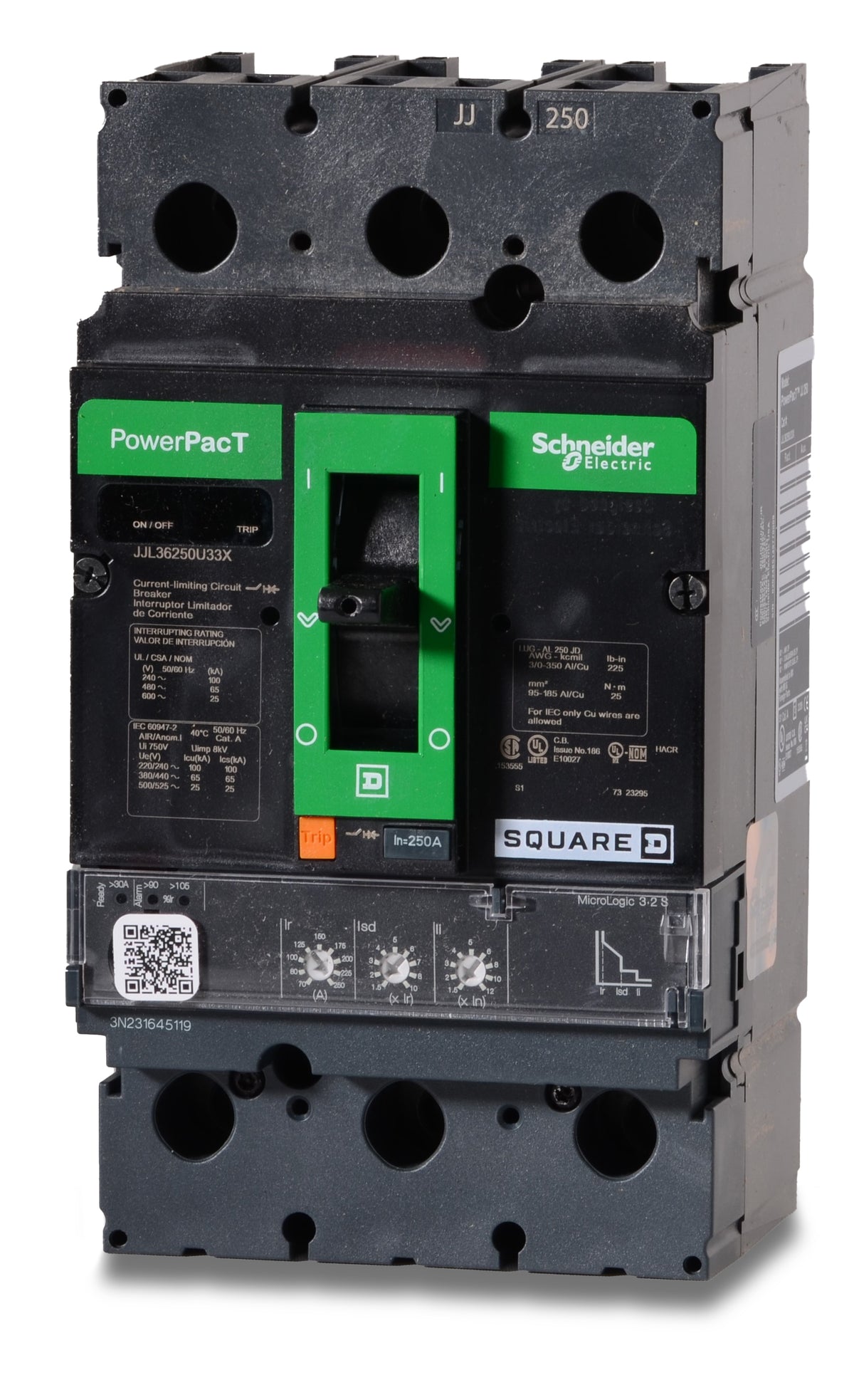 Square D JJL36250U33X - 250A 3 Pole Molded Case Circuit Breaker