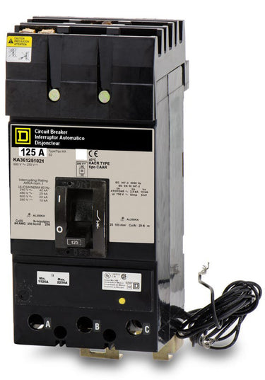 Square D KA36125-1021 - 125A 3 Pole Molded Case Circuit Breaker