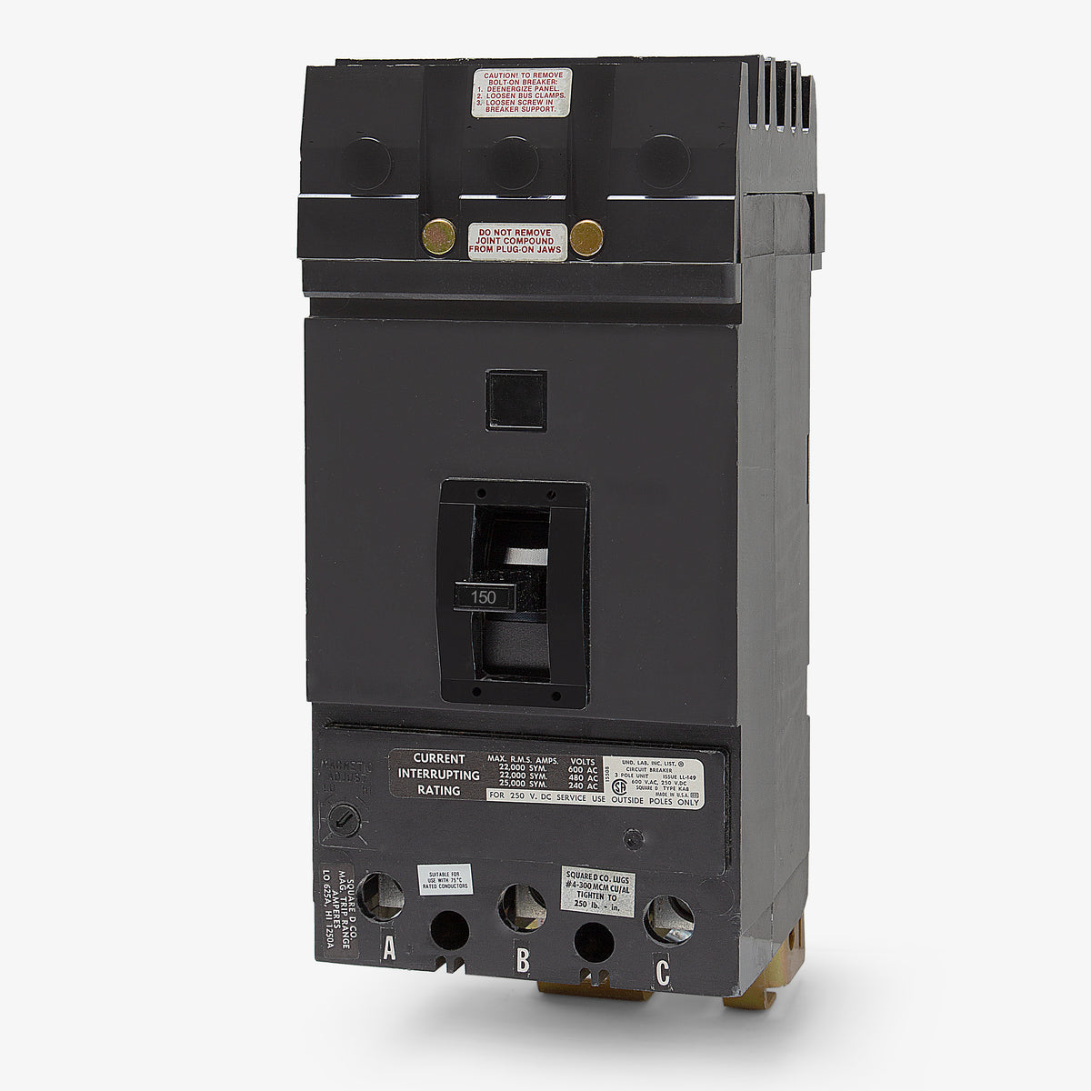 Square D KAB36150 - 150A 3 Pole Molded Case Circuit Breaker