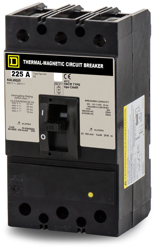 Square D KAL26225 - 225A 2 Pole Molded Case Circuit Breaker