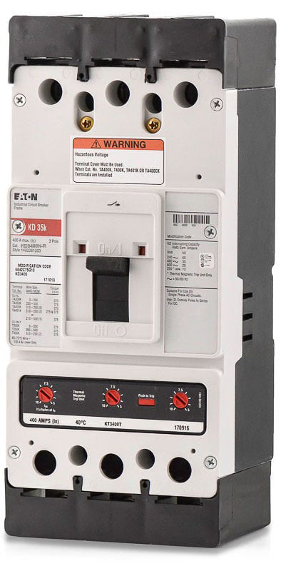 Eaton / Cutler-Hammer KD3400N - 400A 3 Pole Molded Case Circuit Breaker