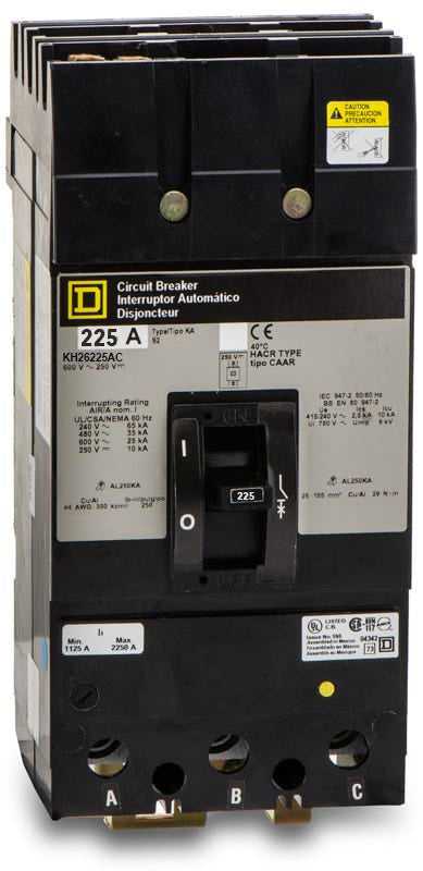 Square D KH26225AC - 225A 2 Pole Molded Case Circuit Breaker