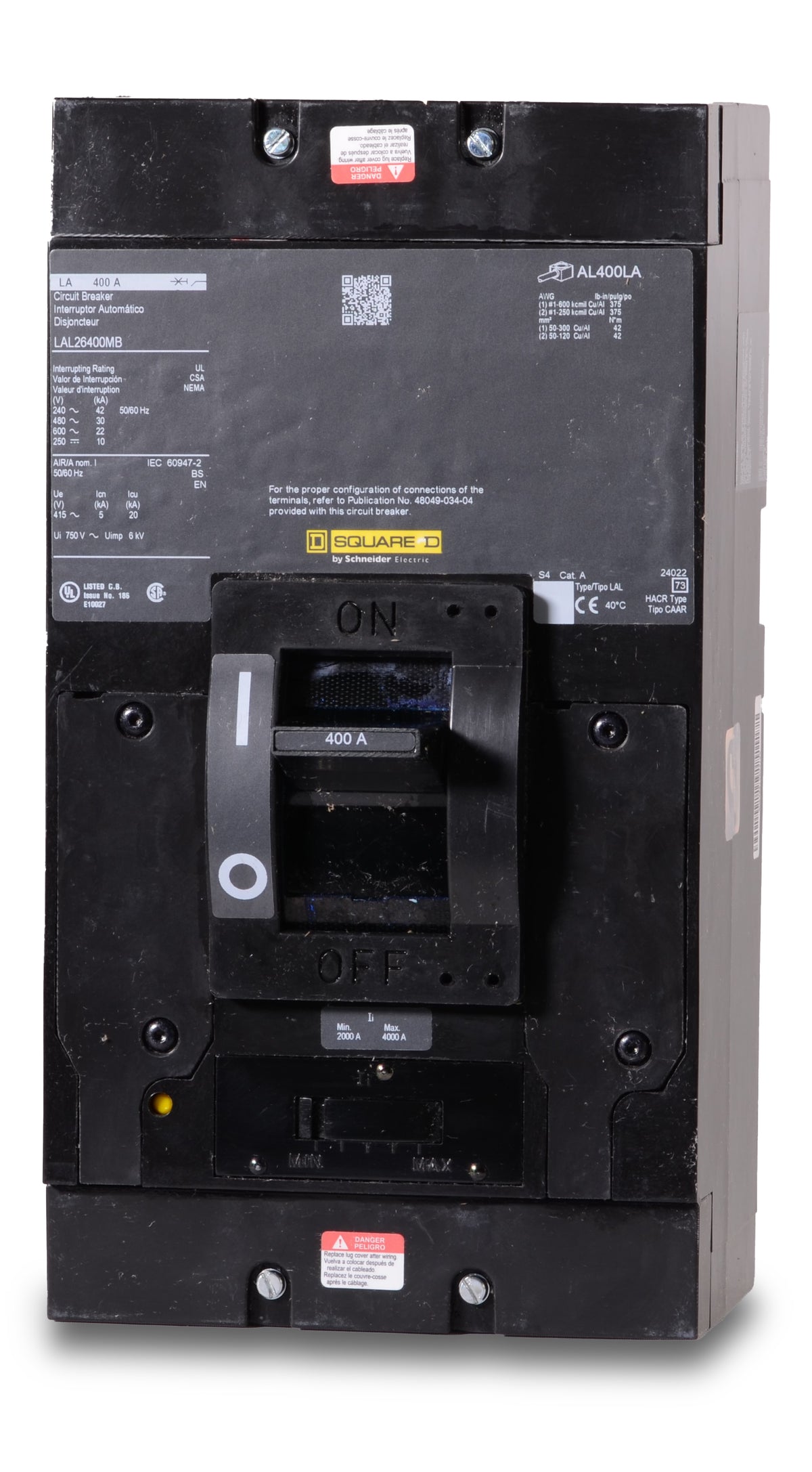 Square D LAL26400MB - 400A 2 Pole Molded Case Circuit Breaker