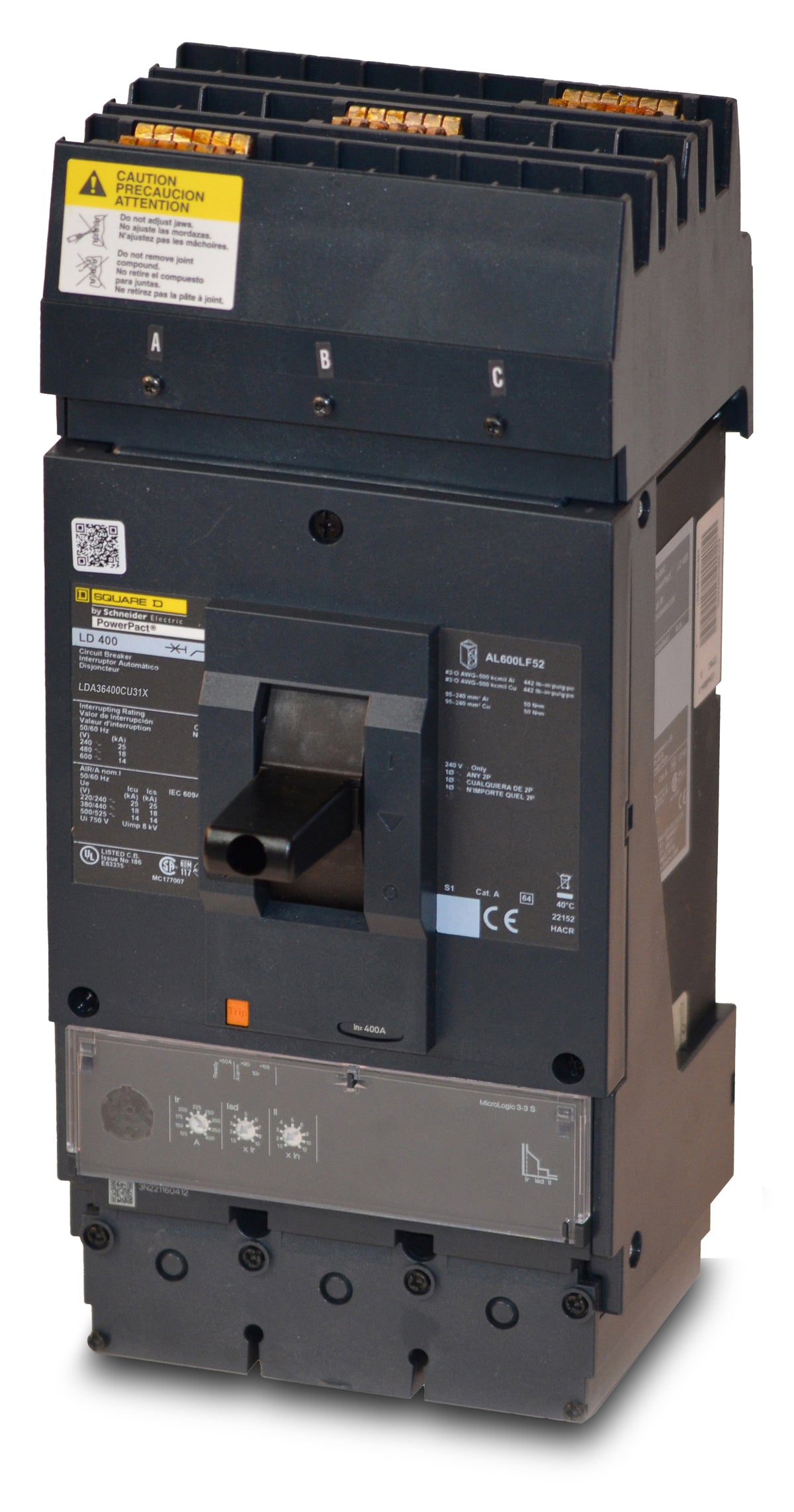 Square D LDA36400CU31X - 400A 3 Pole Molded Case Circuit Breaker