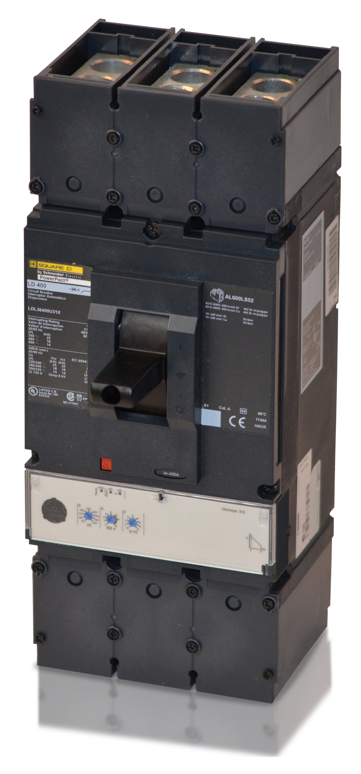 Square D LDL36400U31X - 400A 3 Pole Molded Case Circuit Breaker