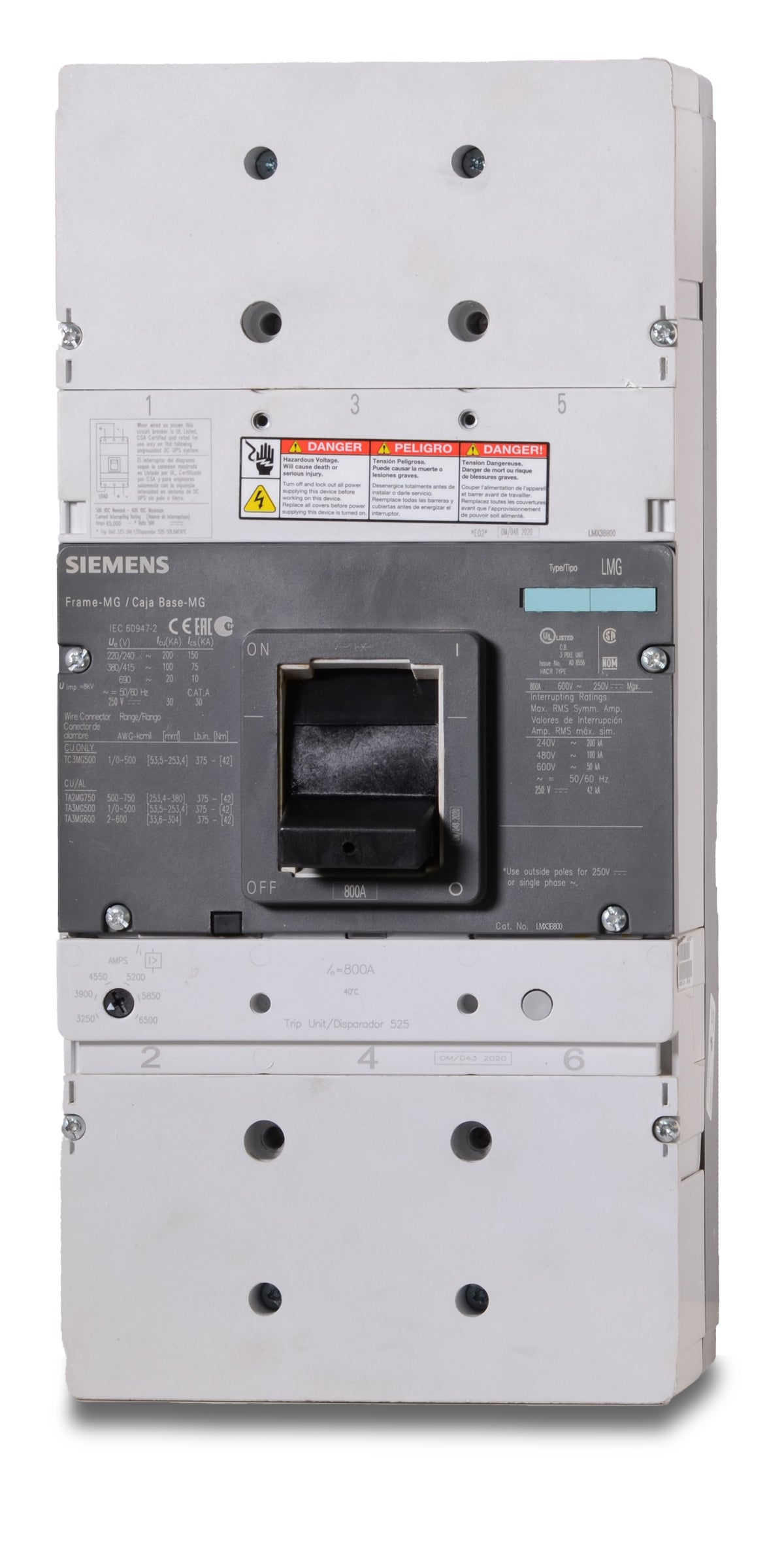 Siemens LMX3B800 - 800A 3 Pole Molded Case Circuit Breaker