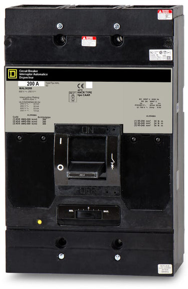 Square D MAL36200 - 200A 3 Pole Molded Case Circuit Breaker