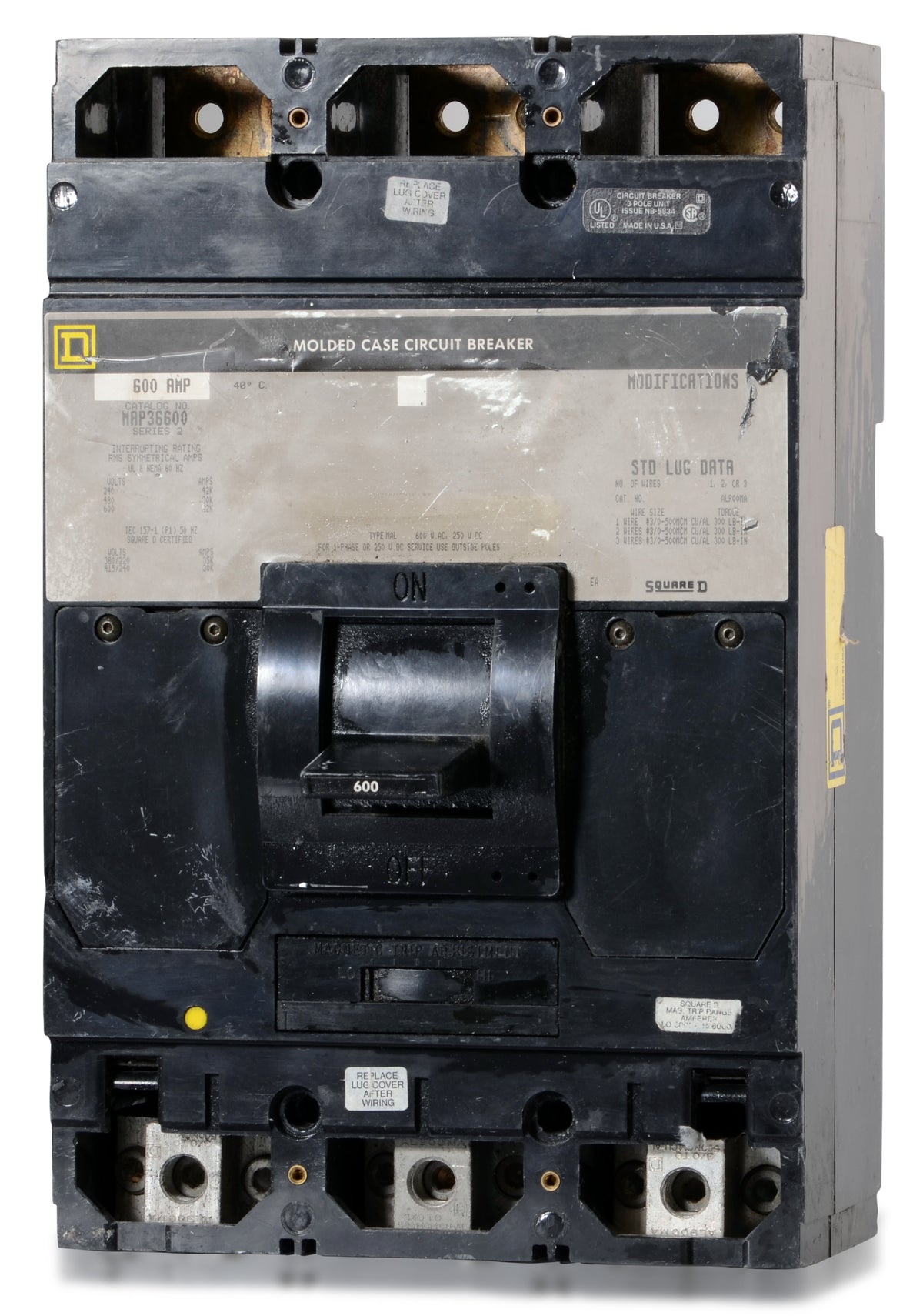 Square D MAP36600 - 600A 3 Pole Molded Case Circuit Breaker