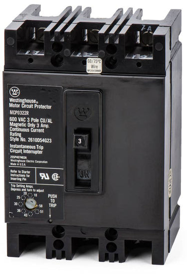 Eaton / Cutler-Hammer MCP0322R - 3A 3 Pole Motor Circuit Protector