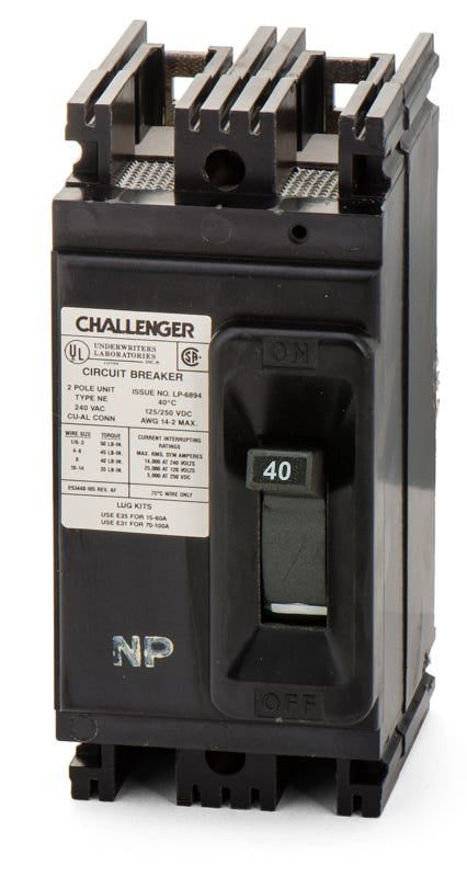 Federal Pacific NE224040 - 40A 2 Pole Molded Case Circuit Breaker