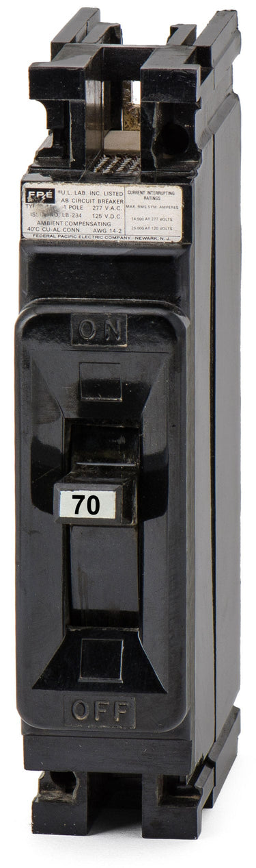 Federal Pacific NEF214070 - 70A 1 Pole Molded Case Circuit Breaker