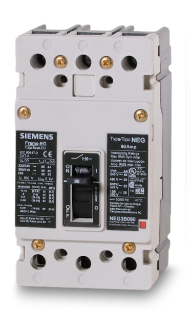 Siemens NEG3B080L - 80A 3 Pole Molded Case Circuit Breaker