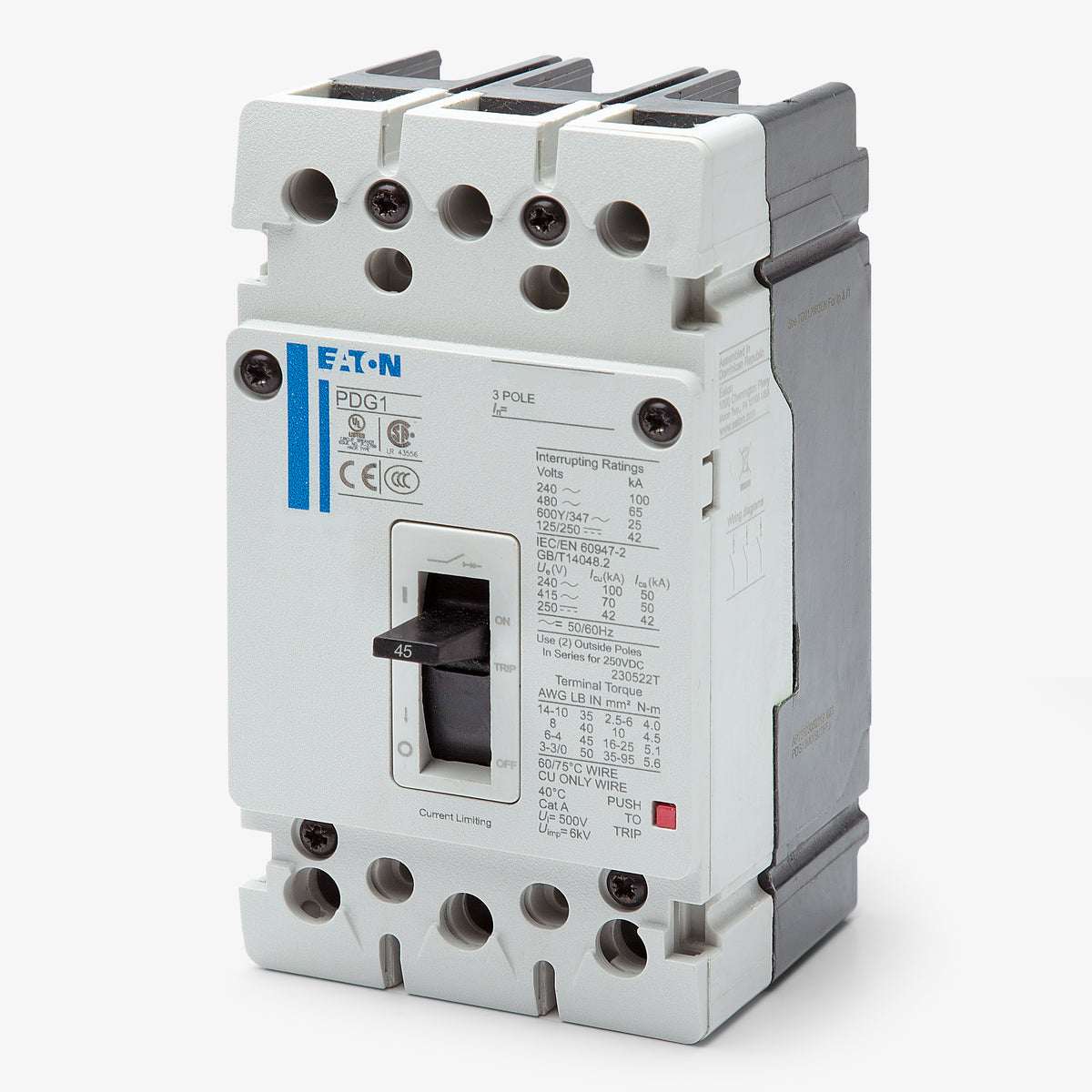 Eaton / Cutler-Hammer PDG13M0045TFFJ - 45A 3 Pole Molded Case Circuit Breaker