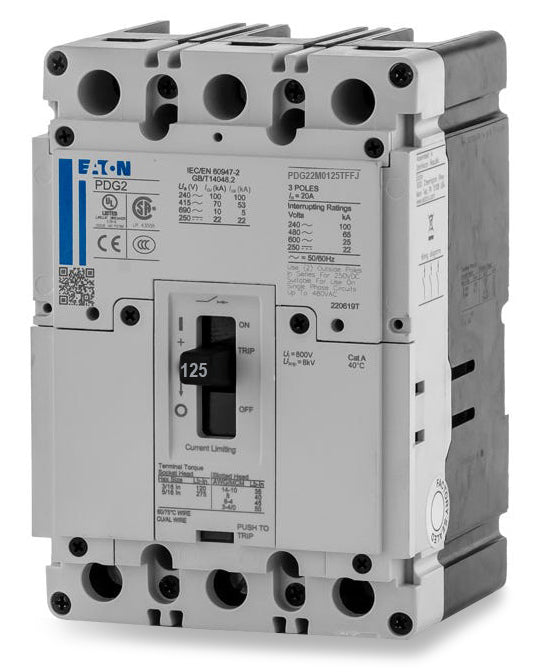 Eaton / Cutler-Hammer PDG22M0125TFFJ - 125A 2 Pole Molded Case Circuit Breaker