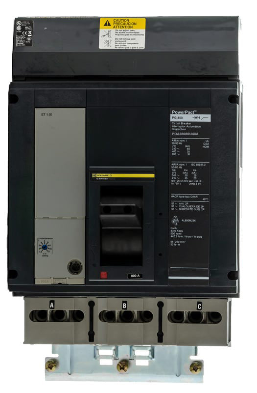 Square D PGA36080U43A - 800A 3 Pole Molded Case Circuit Breaker