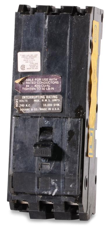 Square D Q1B340 - 40A 3 Pole Molded Case Circuit Breaker