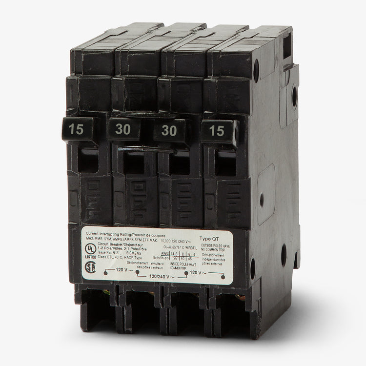 Siemens Q21530CT - 15/30A Triplex Miniature Circuit Breaker