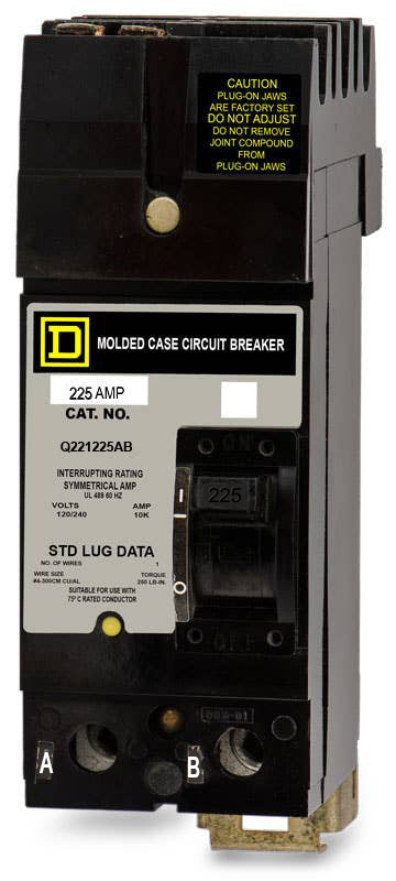 Square D Q221225AB - 225A 2 Pole Molded Case Circuit Breaker