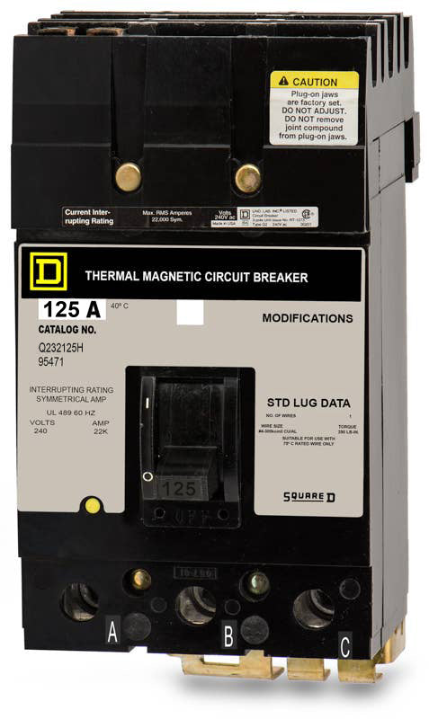 Square D Q232125H - 125A 3 Pole Molded Case Circuit Breaker