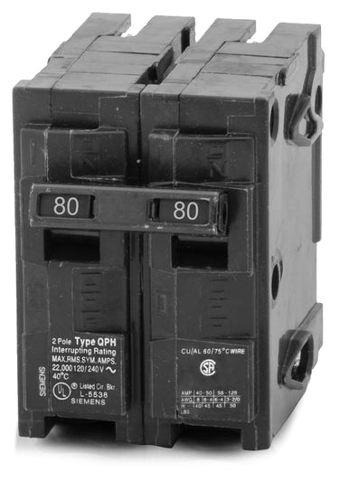 Siemens Q280HH - 80A 2 Pole Miniature Circuit Breaker