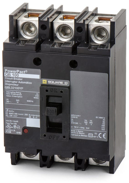 Square D QBL32100YP - 100A 3 Pole Molded Case Circuit Breaker