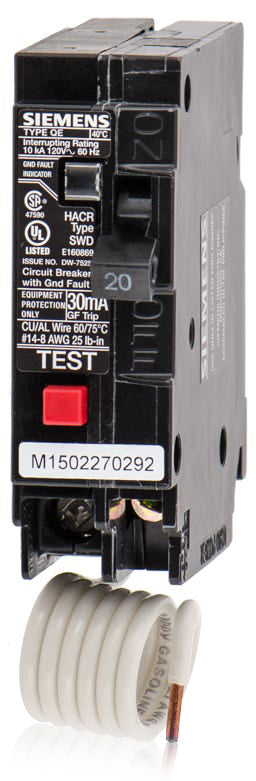 Siemens QE120H - 20A GFEP Miniature Circuit Breaker