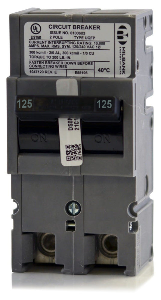 Zinsco QFP125-2 - 125A 2 Pole Molded Case Circuit Breaker