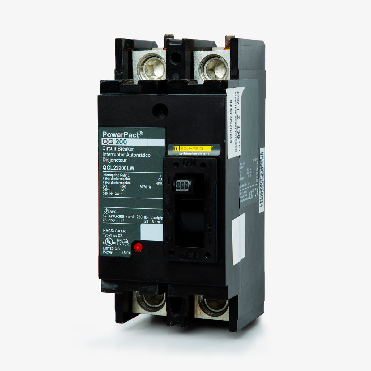 Square D QGL22200LW - 200A 2 Pole Molded Case Circuit Breaker