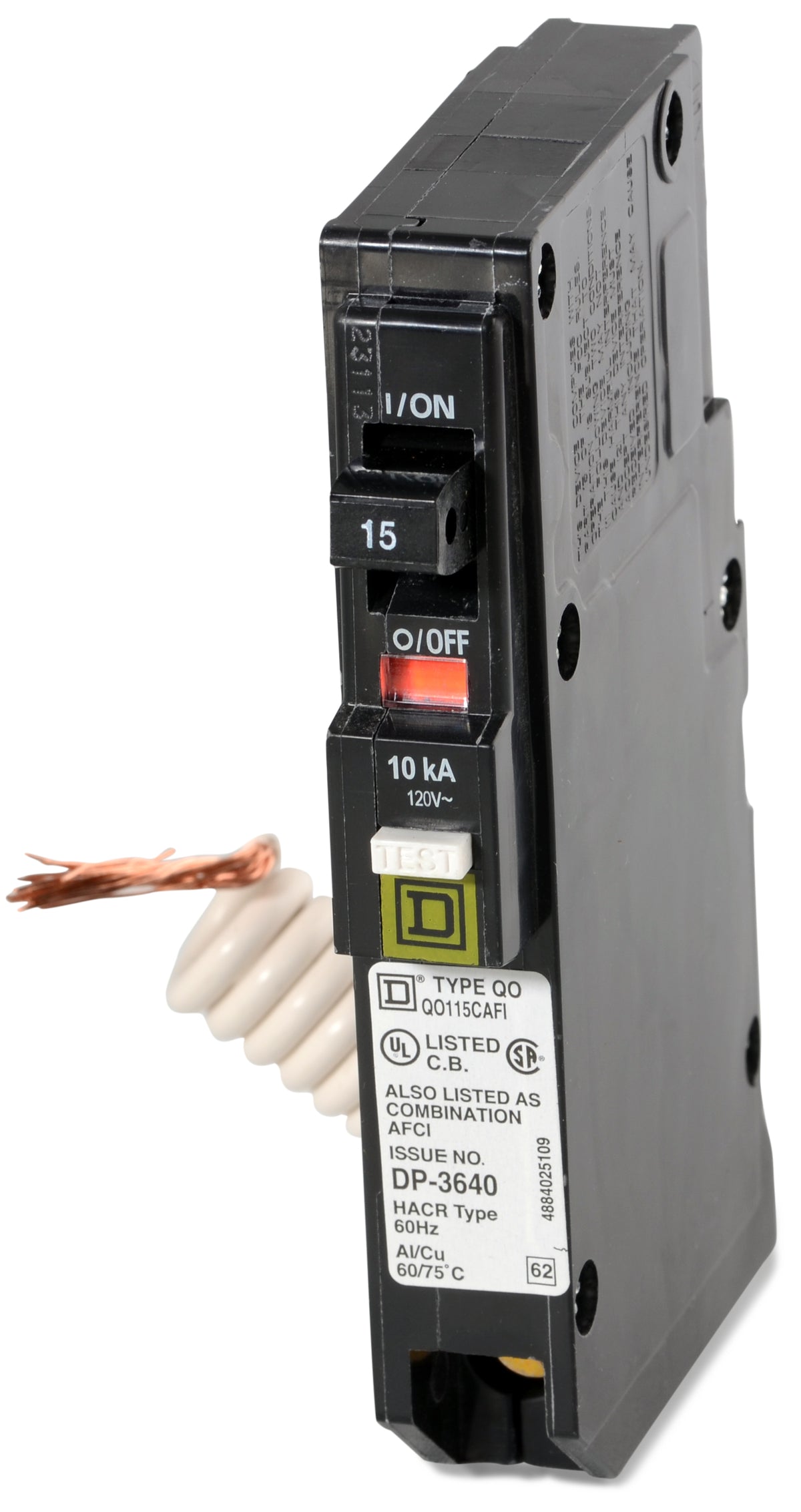 Square D QO115CAFIC - 15A AFCI Miniature Circuit Breaker