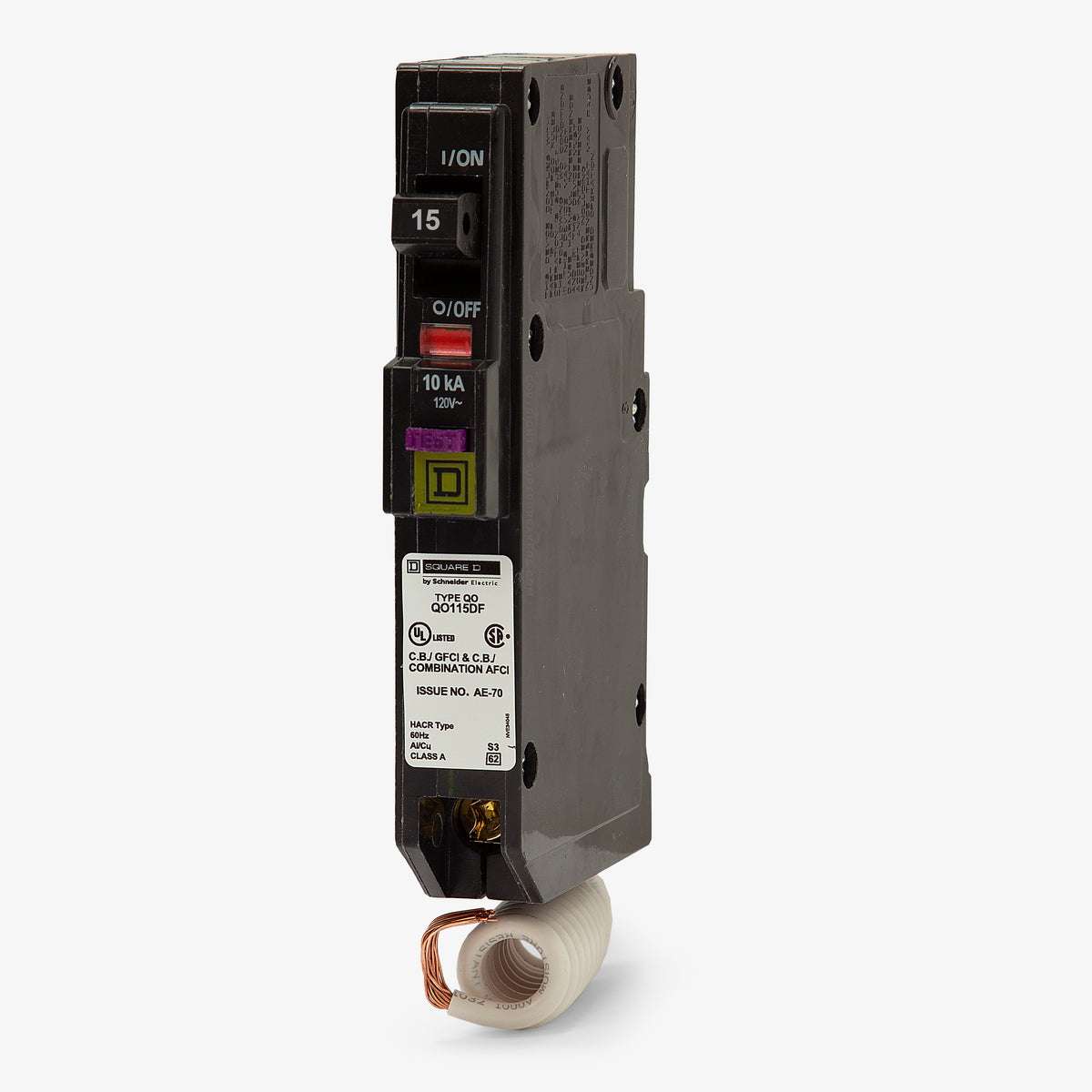 Square D QO115DF - 15A Dual Function Miniature Circuit Breaker