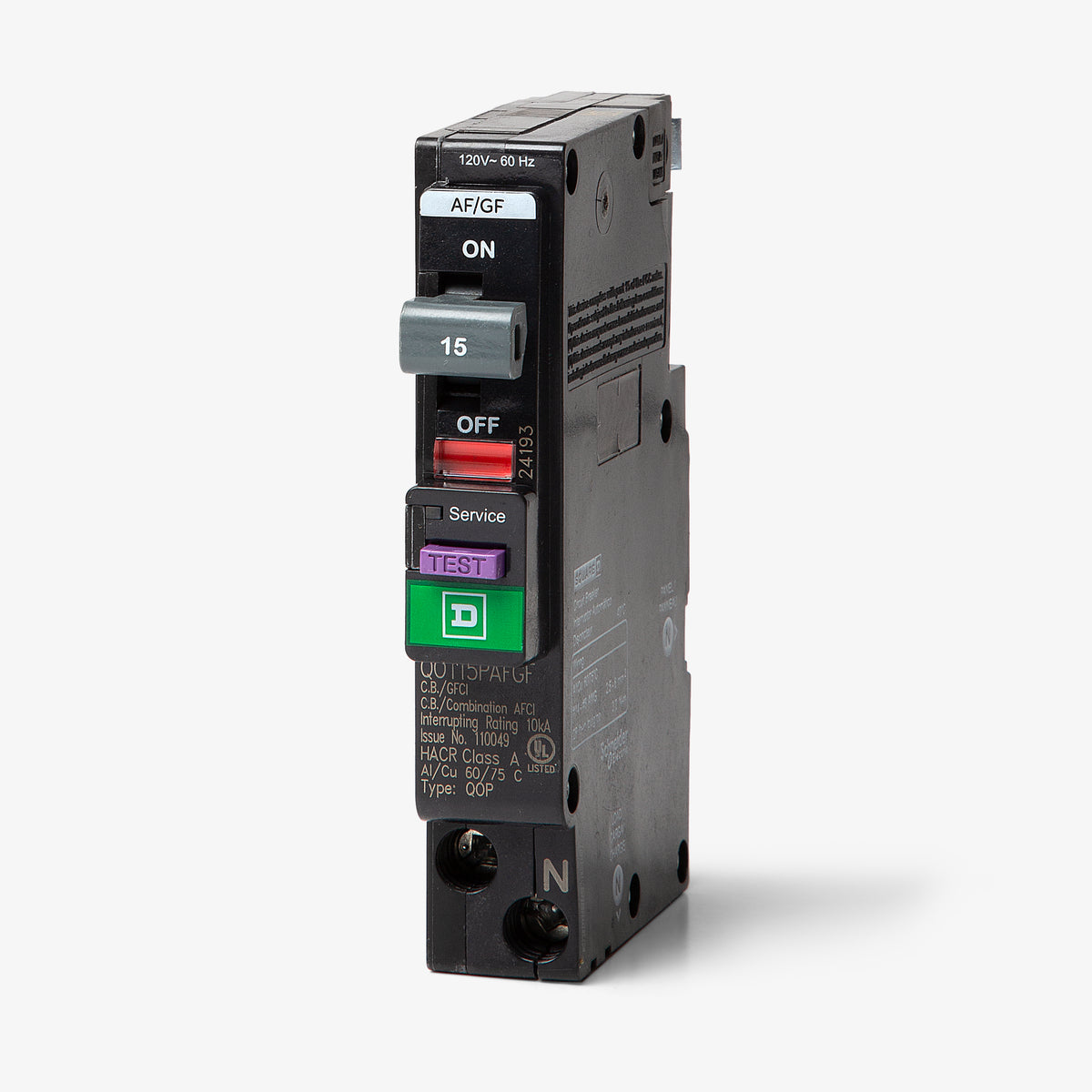 Square D QO115PAFGF - 15A Dual Function Miniature Circuit Breaker