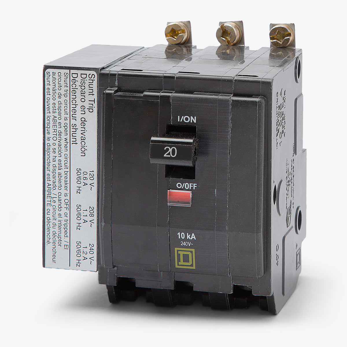 Square D QOB3201021 - 20A 3 Pole Miniature Circuit Breaker