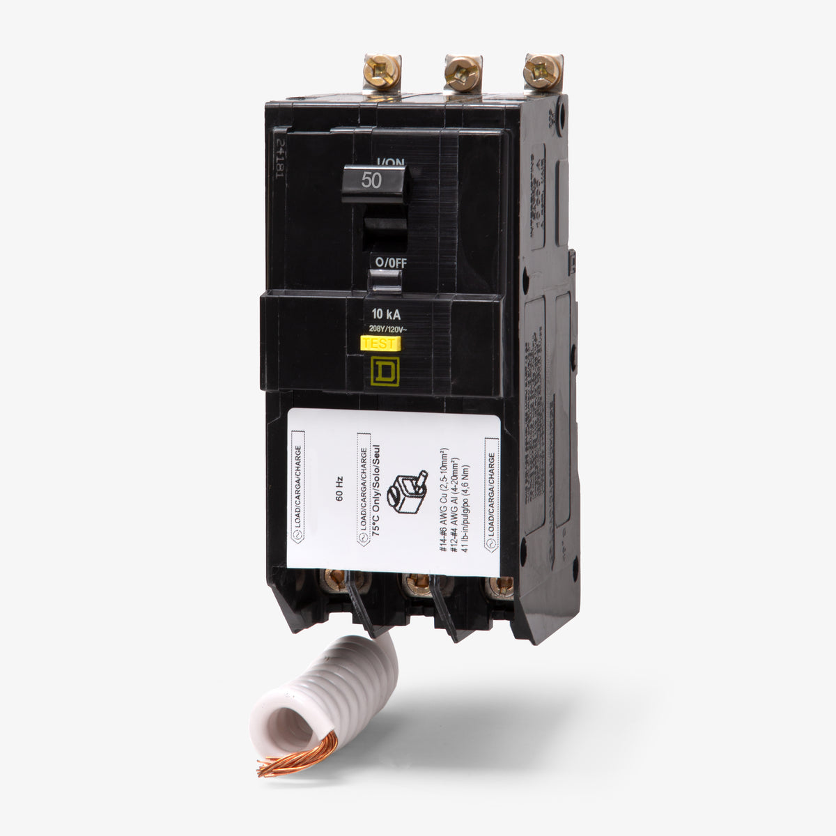 Square D QOB350GFI - 50A GFCI Miniature Circuit Breaker