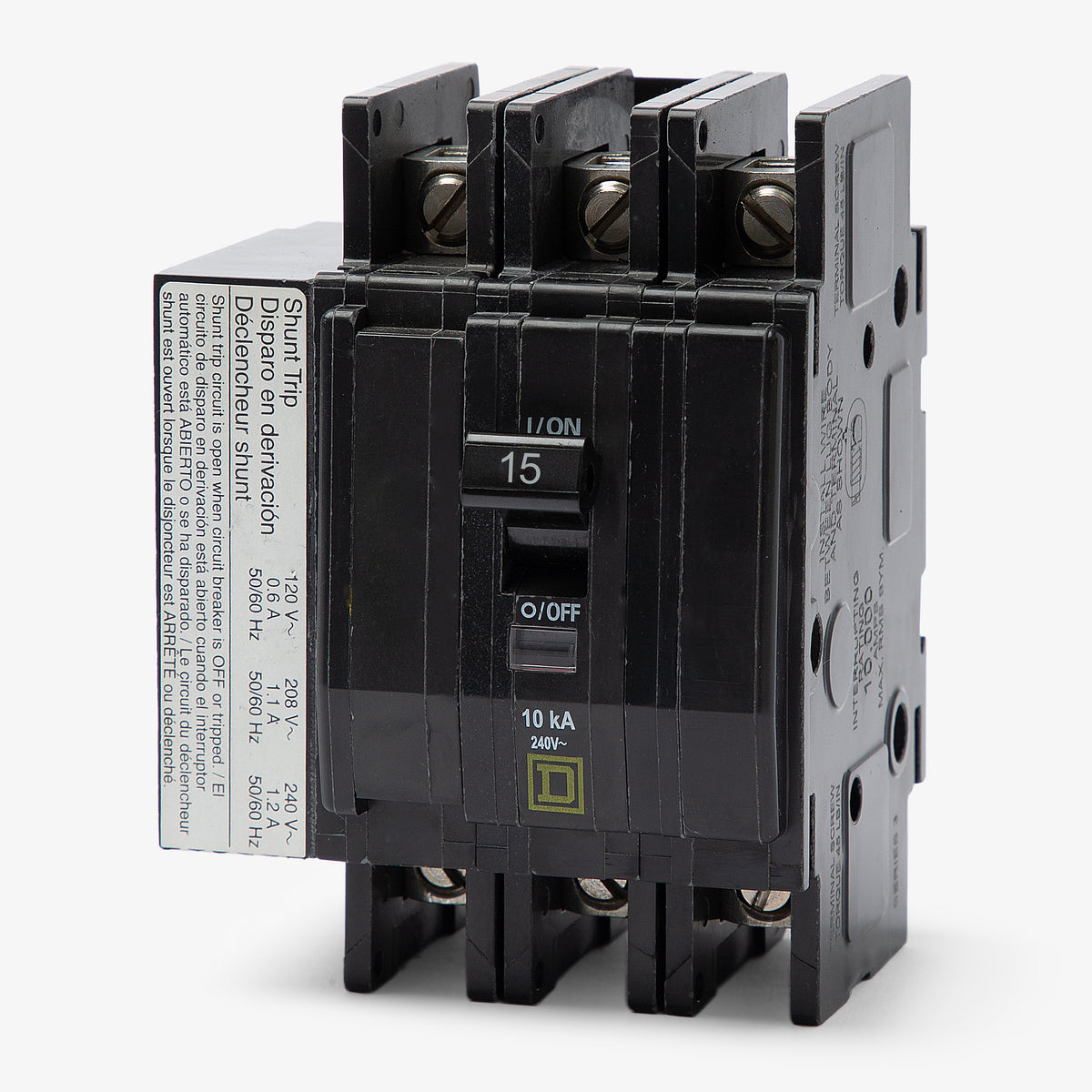 Square D QOU3151021 - 15A 3 Pole Miniature Circuit Breaker