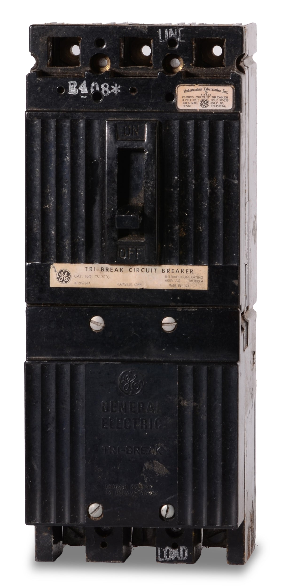 ABB / General Electric TB13020 - 20A 3 Pole Molded Case Circuit Breaker