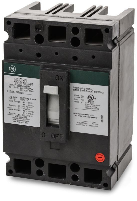 ABB / General Electric TEB134010WL - 10A 3 Pole Molded Case Circuit Breaker
