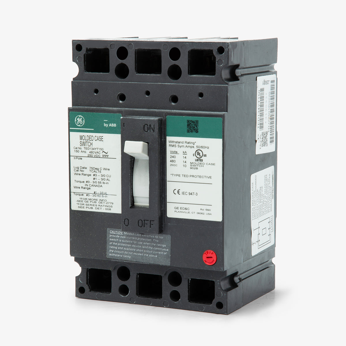 ABB / General Electric TED134YT150 - 150A 3 Pole Molded Case Switch