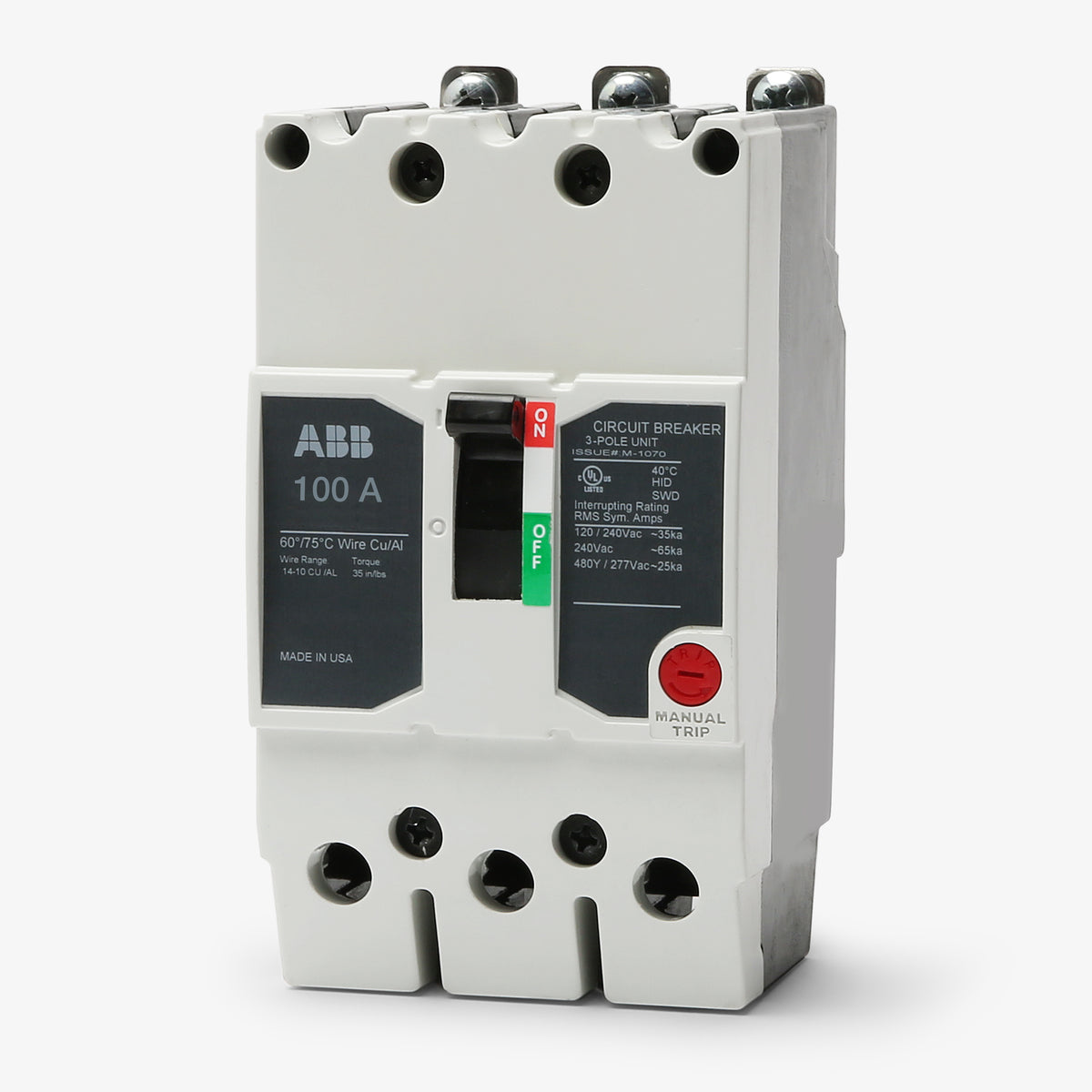 ABB / General Electric TEYH3100B - 100A 3 Pole Miniature Circuit Breaker